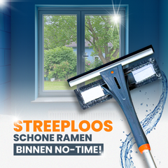 4-in-1 Raamwisser met telescoopsteel - Spons en sprayfunctie - 225 cm - Ruitenreiniger - Raamtrekker - Raamwasser – Ramenwasser