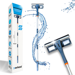 4-in-1 Raamwisser met telescoopsteel - Spons en sprayfunctie - 225 cm - Ruitenreiniger - Raamtrekker - Raamwasser – Ramenwasser