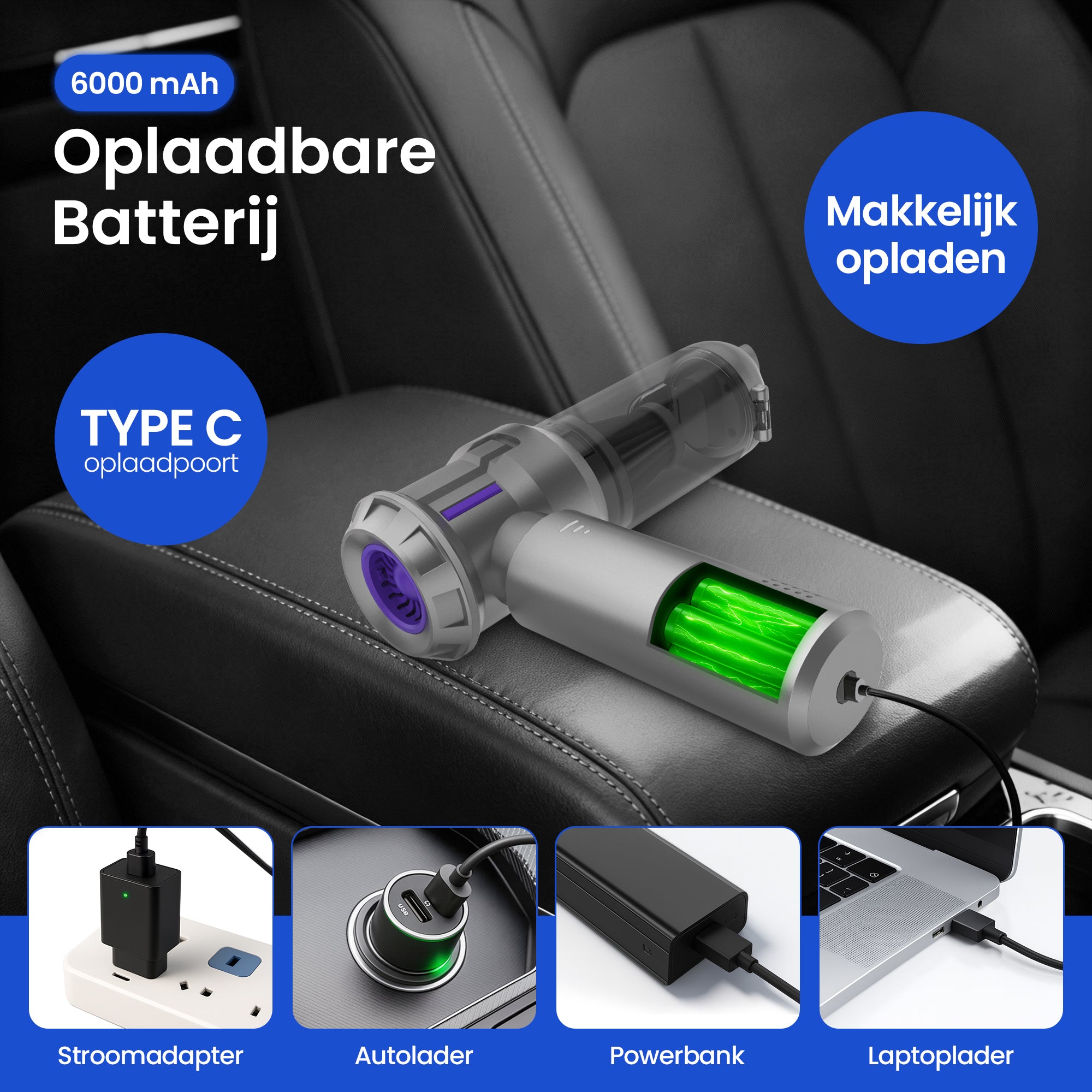 Yerkoo SwiftVac Mini Stofzuiger