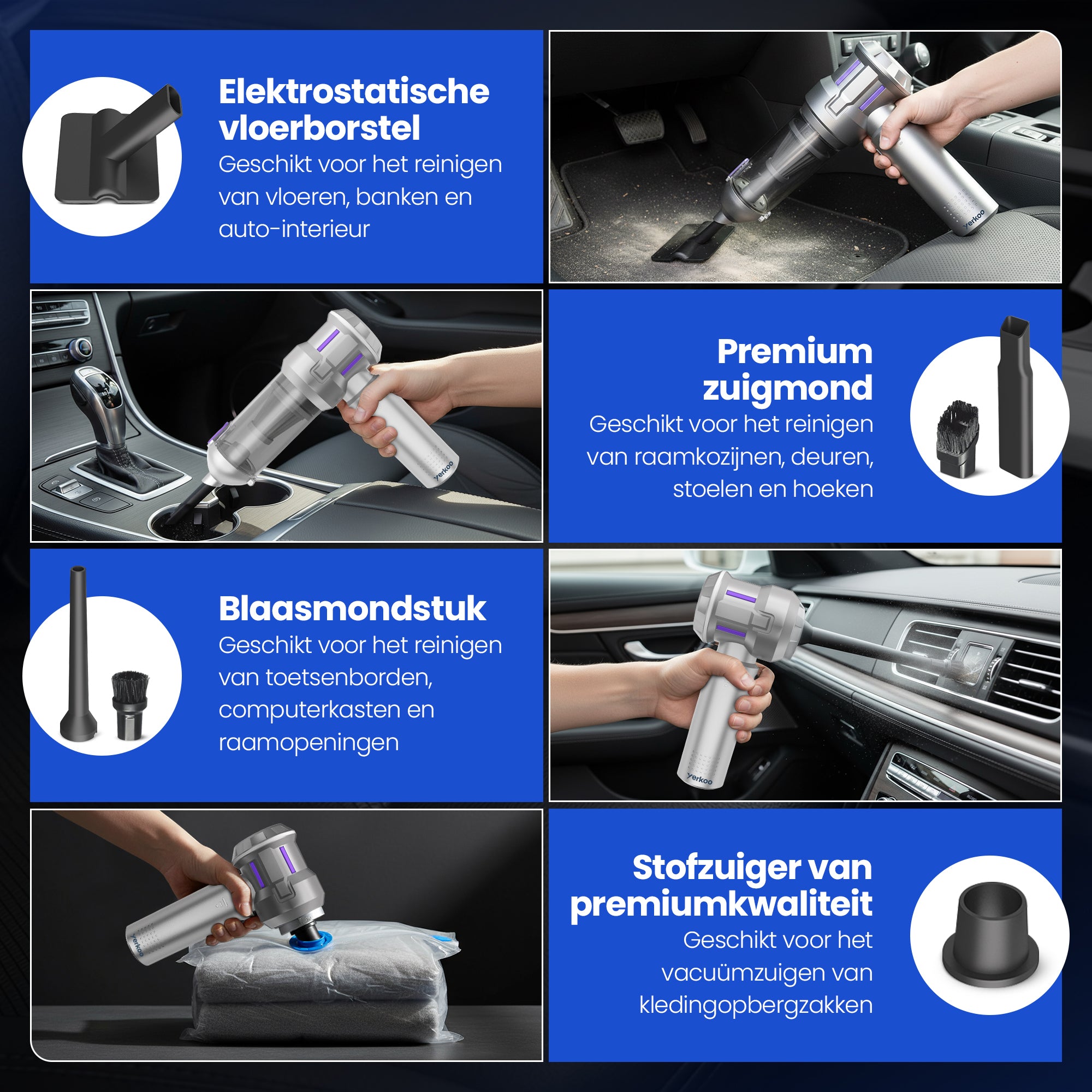Yerkoo SwiftVac Mini Stofzuiger
