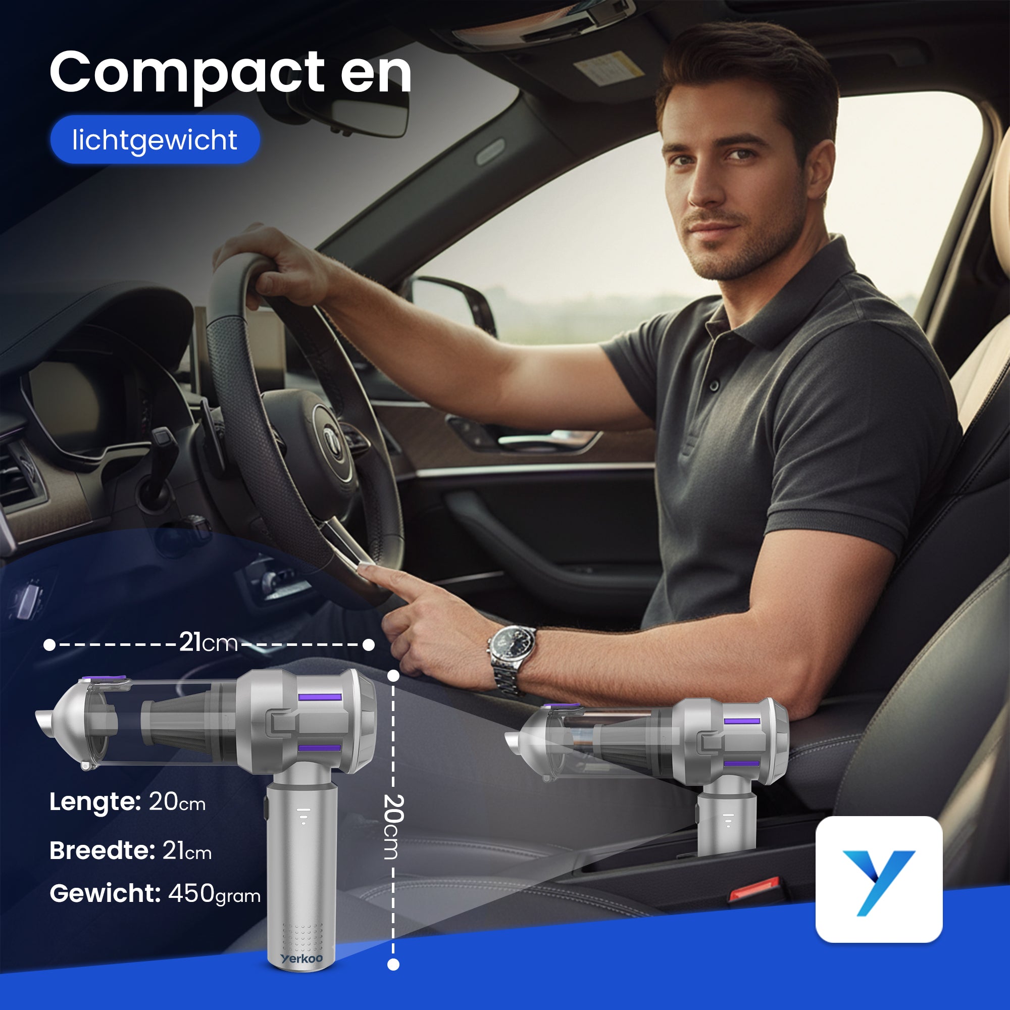 Yerkoo SwiftVac Mini Stofzuiger