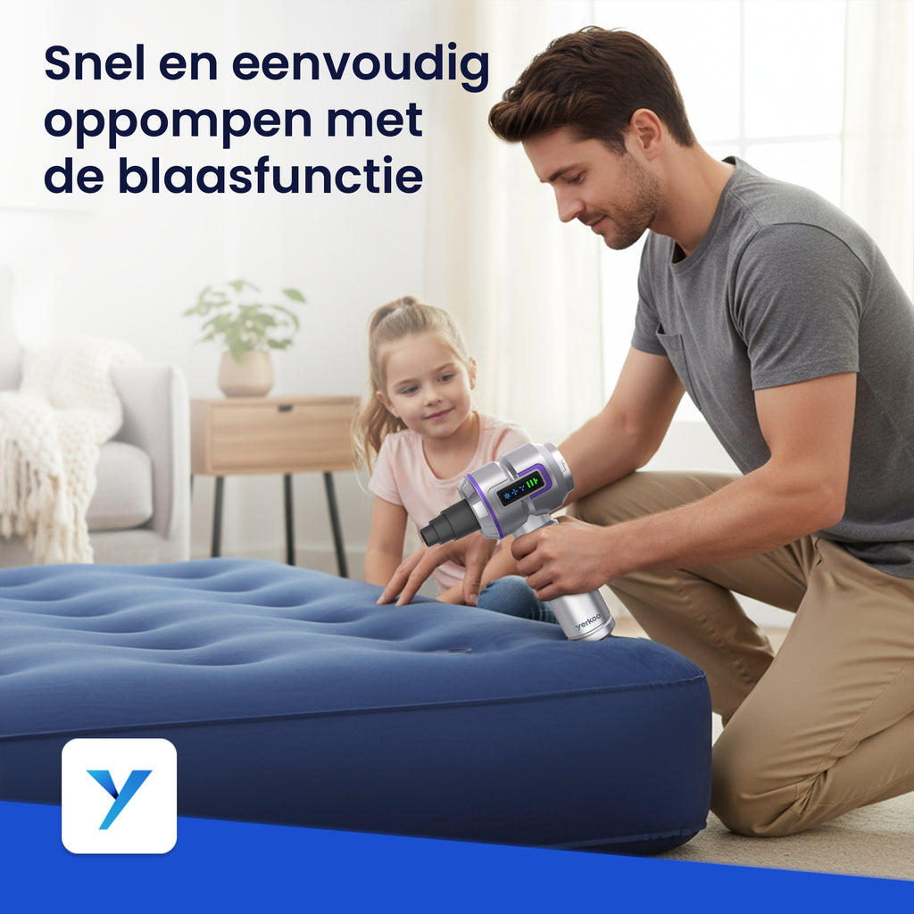 Yerkoo - Kruimeldief - Auto Stofzuiger - Handstofzuiger - Mini Stofzuiger - Stofzuiger Auto - Led scherm - Incl. Blaasfunctie