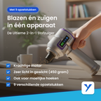 Yerkoo - Kruimeldief - Auto Stofzuiger - Handstofzuiger - Mini Stofzuiger - Stofzuiger Auto - Led scherm - Incl. Blaasfunctie