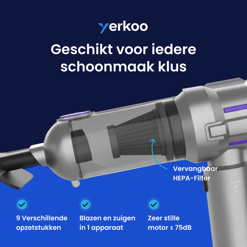 Yerkoo SwiftVac Mini Stofzuiger