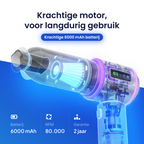 Yerkoo - Kruimeldief - Auto Stofzuiger - Handstofzuiger - Mini Stofzuiger - Stofzuiger Auto - Led scherm - Incl. Blaasfunctie