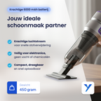 Yerkoo - Kruimeldief - Auto Stofzuiger - Handstofzuiger - Mini Stofzuiger - Stofzuiger Auto - Led scherm - Incl. Blaasfunctie